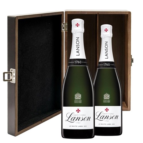 Lanson Le White Label Sec Champagne 75cl Double Luxury Gift Boxed Champagne